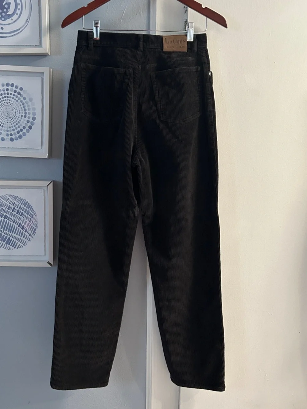 Lauren Ralph Lauren Vintage Black Corduroy High-Rise Boyfriend Pants Size 10 - Picture 3 of 7